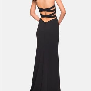 La Femme 28835 Black Double Strap Back Gown 4